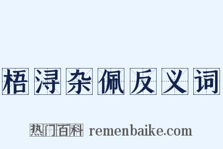 梧浔杂佩反义词是什么意思的图片